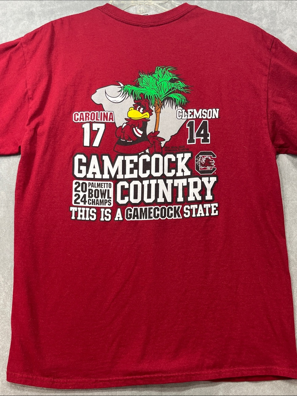 South Carolina Gamecocks 2024 Palmetto Bowl Champs Clemson Tee L